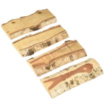 kohteita Puinen tarjotin puunkuorella ja koivupuukoristelulla 25 × 10 × 2 cm 4 kpl