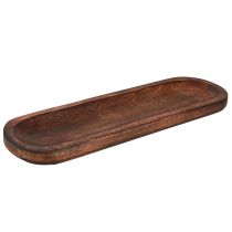 kohteita Soikea puinen tarjotin tummanruskea lasitettu koristetarjotin 40×12cm