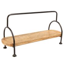 kohteita Puinen tarjotin soikea pitkänomainen koristetarjotin kahvalla 49×18×26cm