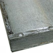 kohteita Tarjotin puinen neliönmuotoinen harmaa, valkoinen pöytäkoriste shabby chic 24,5 × 24,5 cm 2 kpl