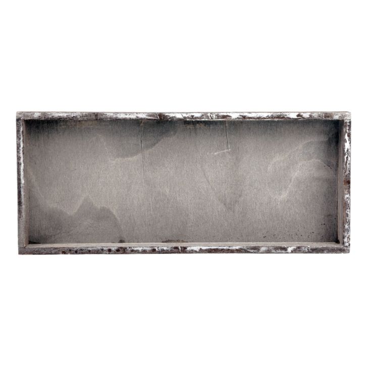 Puinen tarjotin vintage neliömäinen koristeellinen tarjotin puun harmaa 35×15×3cm