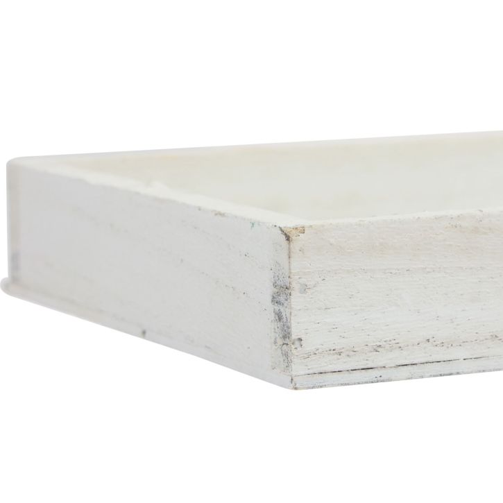 kohteita Puinen tarjotin valkoinen koristetarjotin nuhjuinen tyylikäs puu 35×15×3cm