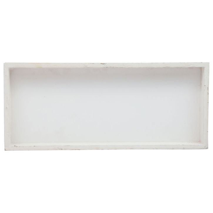 kohteita Puinen tarjotin valkoinen koristetarjotin nuhjuinen tyylikäs puu 35×15×3cm