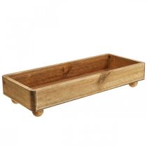 Puinen tarjotin Suorakaiteen muotoinen koristetarjotin jaloilla 34×14×7cm