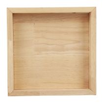 Puinen tarjotin koristeellinen tarjotin puinen neliö luonnollinen 25×25×3,5cm