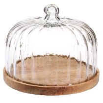 kohteita Puulautanen juustokupulla koristeellinen lautaspuu Ø29cm H22cm