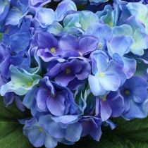 Hortensia tekokukka Sininen silkkikukkakimppu 42cm