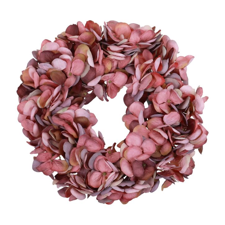 Tekokukat koristeet hortensia seppele keinotekoinen vanha pinkki Ø26cm