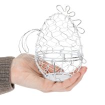 kohteita Kanan muotoinen metallikori pääsiäismunille. Viehättävä lisä pääsiäiskoristeisiin. 14 cm