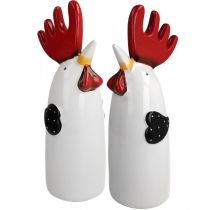 Keraaminen kukkokeittiön koristelu Chicken White K23cm 2kpl