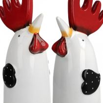 Keraaminen kukkokeittiön koristelu Chicken White K23cm 2kpl