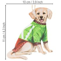 kohteita Koiran joulukoriste, koristeellinen riippuva koriste, koira huivilla ja hatulla, 12 cm, 2 kpl