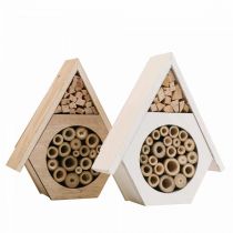 Insect Hotel Honeycomb Bee Hotel Wood White Natural H18,5cm 2kpl