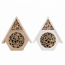 Insect Hotel Honeycomb Bee Hotel Wood White Natural H18,5cm 2kpl