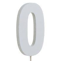 kohteita Vuosipäivänumero "0" kepissä valkoinen L27cm 10kpl