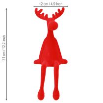 kohteita Reunajakkara, hirvikoriste, joulukoristeet, parvella koristeltu, 31 cm, punainen, 3 kpl