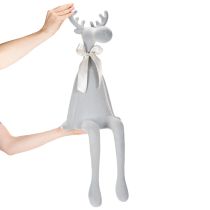 kohteita Koristeellinen parvimainen hirvihahmo rusetilla, hyllylle ripustettava, 80 cm