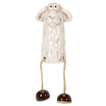 kohteita Keraaminen lammashahmo, istuva lammas, pääsiäiseen ja ympärivuotiseen koristeluun, 18 cm, 3 kpl
