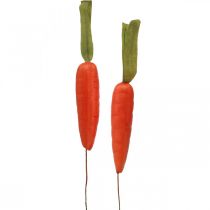 Deco porkkanat, pääsiäiskoristeet, porkkanat langalla, keinotekoiset kasvikset oranssi, vihreä H11cm 36p