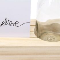 kohteita Korttiteline puinen Valokuvateline puinen minimaljakko 25×7,5×12cm