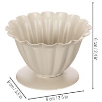 kohteita Kulho, pikari, kukkaverhiö, kermanvärinen koriste, 9 cm