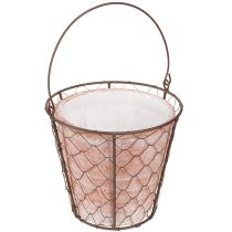 kohteita Keraaminen kukkaruukkukorin kahva metallinruskea Ø18cm