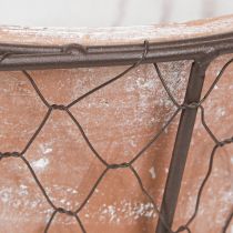 kohteita Keraaminen kukkaruukku, korikahva, metalli, ruskea, Ø18cm