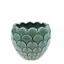 kohteita Keraaminen kukkaruukku Vintage Green Crackle Glaze Ø13cm K11cm