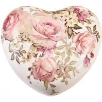 kohteita Keraaminen koristesydän ruusuilla keramiikka pöytään 10,5cm