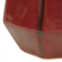 kohteita Keraaminen maljakko kukkamaljakko punainen kuusikulmainen Ø14,5cm K21,5cm