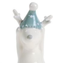 Keraaminen hahmo poro 11cm, 12cm valkoinen 2kpl