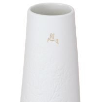 kohteita Keraaminen maljakko valkokulta lintukoristeella Ø6,5cm K19cm 2 kpl