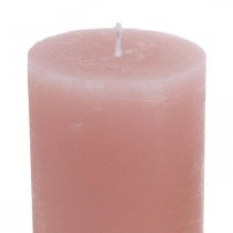 Pilarikynttilät yksivärinen vaaleanpunainen 70×100mm 4kpl