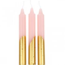 Puukynttilät pyramidikynttilät vaaleanpunaiset, kultaiset kynttilät H105mm 10p