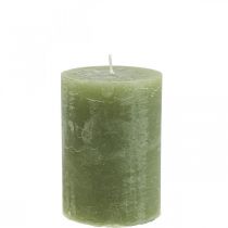 Yksiväriset kynttilät oliivinvihreät pilarikynttilät 85×120mm 2kpl
