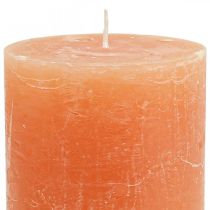 kohteita Yksiväriset kynttilät Oranssi Persikka pilarikynttilät 85×120mm 2kpl