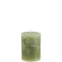 kohteita Yksiväriset kynttilät oliivinvihreät pilarikynttilät 60×80mm 4kpl