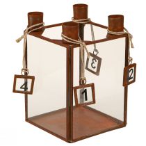 kohteita Advent-kynttilänjalka ruostemetallin täyttämiseen 10×10×15,5cm