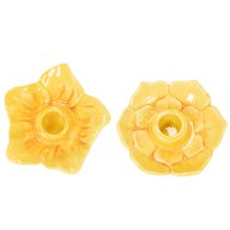 kohteita Keraamiset kynttilänjalat, koristeellinen kukkamuoto tyylikkääseen pöytäkoristeeseen, 11 cm, 2 kpl