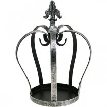Deco crown antiikki hopea look metalli Ø18cm H26cm