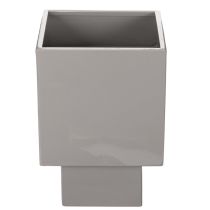 kohteita Harmaa kuutiomainen ruukku jalustalla moderniin sisustukseen, 22 cm