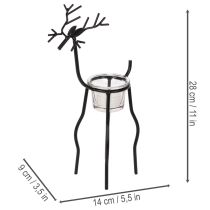 kohteita Poro-kynttilänjalka tuikkulasialustalla, 28 cm