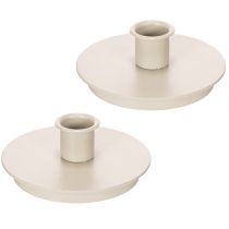 kohteita Pyöreät kermanväriset kynttilänjalat kartiokynttilöille, pöytäkoriste, 10 cm, 2 kpl
