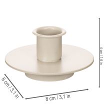 kohteita Metallinen kynttilänjalka matta beigenä, pieni kynttilänjalka kartiokynttilöille, 8 cm, 3 kpl