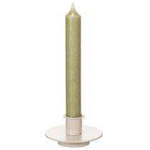kohteita Metallinen kynttilänjalka matta beigenä, pieni kynttilänjalka kartiokynttilöille, 8 cm, 3 kpl