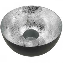 Kynttilänjalka musta hopea joulukoristeet Ø13cm K6,5cm