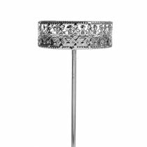kohteita Filigraani kynttilänjalka hopean kiinnittämiseen Ø6,4cm K12,5cm 4 kpl antiikkia