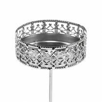 kohteita Kukkaiset kynttilänjalat hopean kiinnittämiseen Ø7,4cm H12,5cm antiikkisen ilmeen 4 kpl