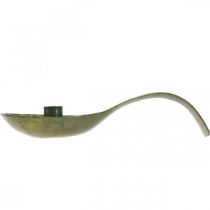 kohteita Kynttilänjalka metallinen antiikkisen näköinen lusikka patinalla 25x11x5cm