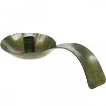 kohteita Kynttilänjalka metallinen antiikkisen näköinen lusikka patinalla 25x11x5cm